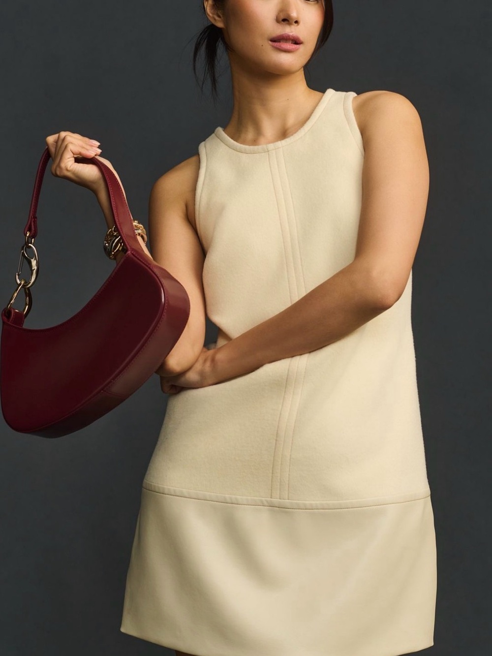 NWT Anthropologie Faux Leather Shift Dress